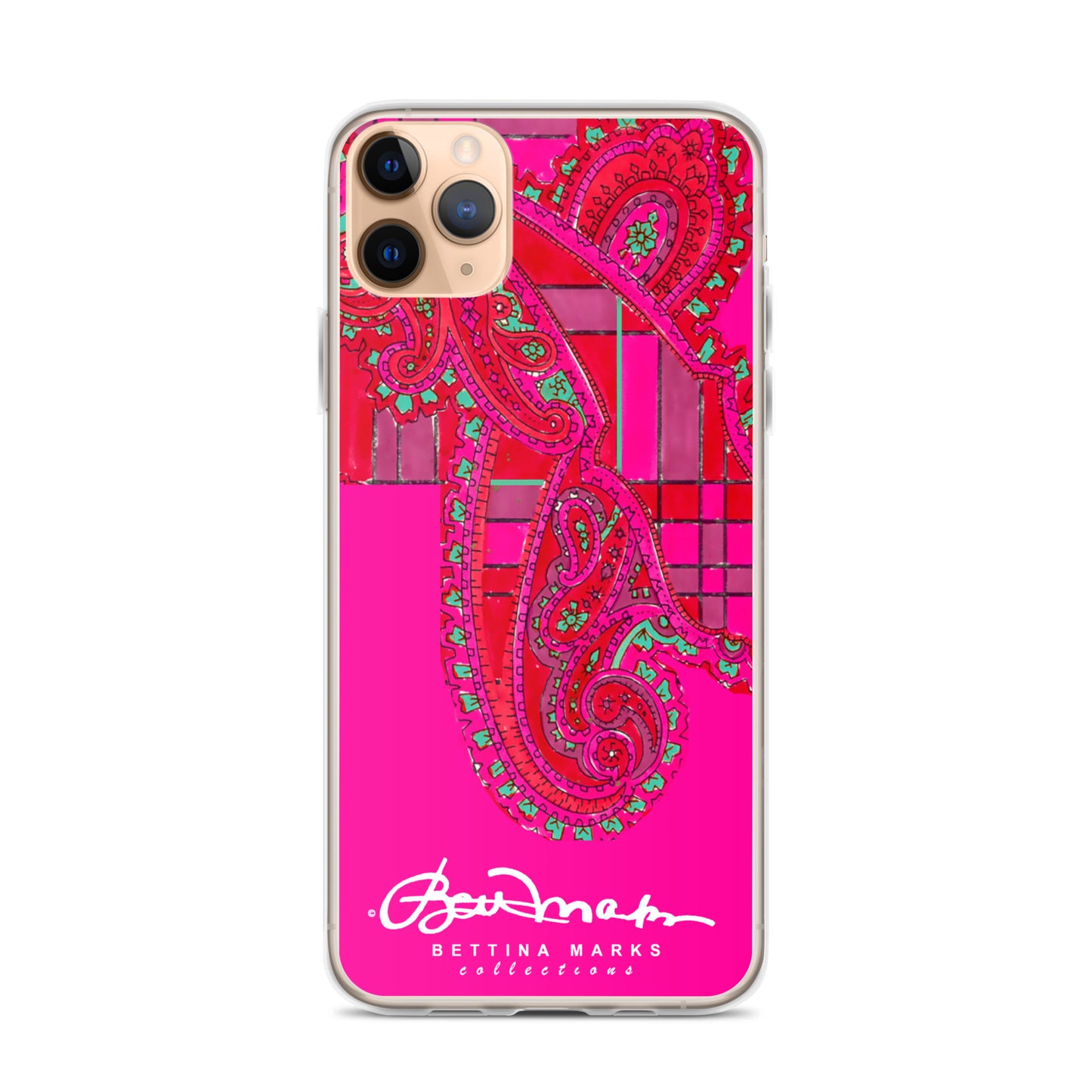 Pink Paisley Plaid Iphone Clear Case