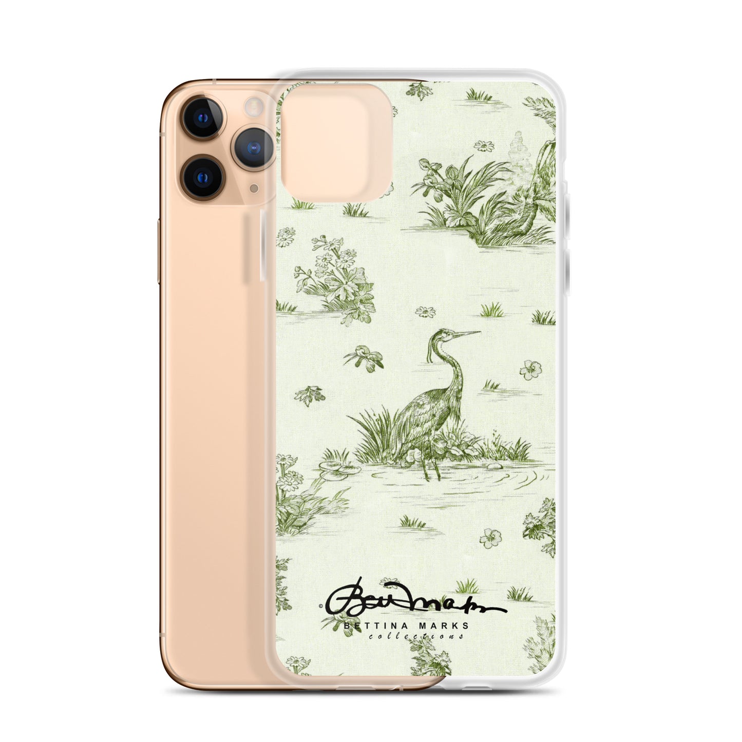 Toiles de Jouy tree Hugging Forest Green iPhone Case