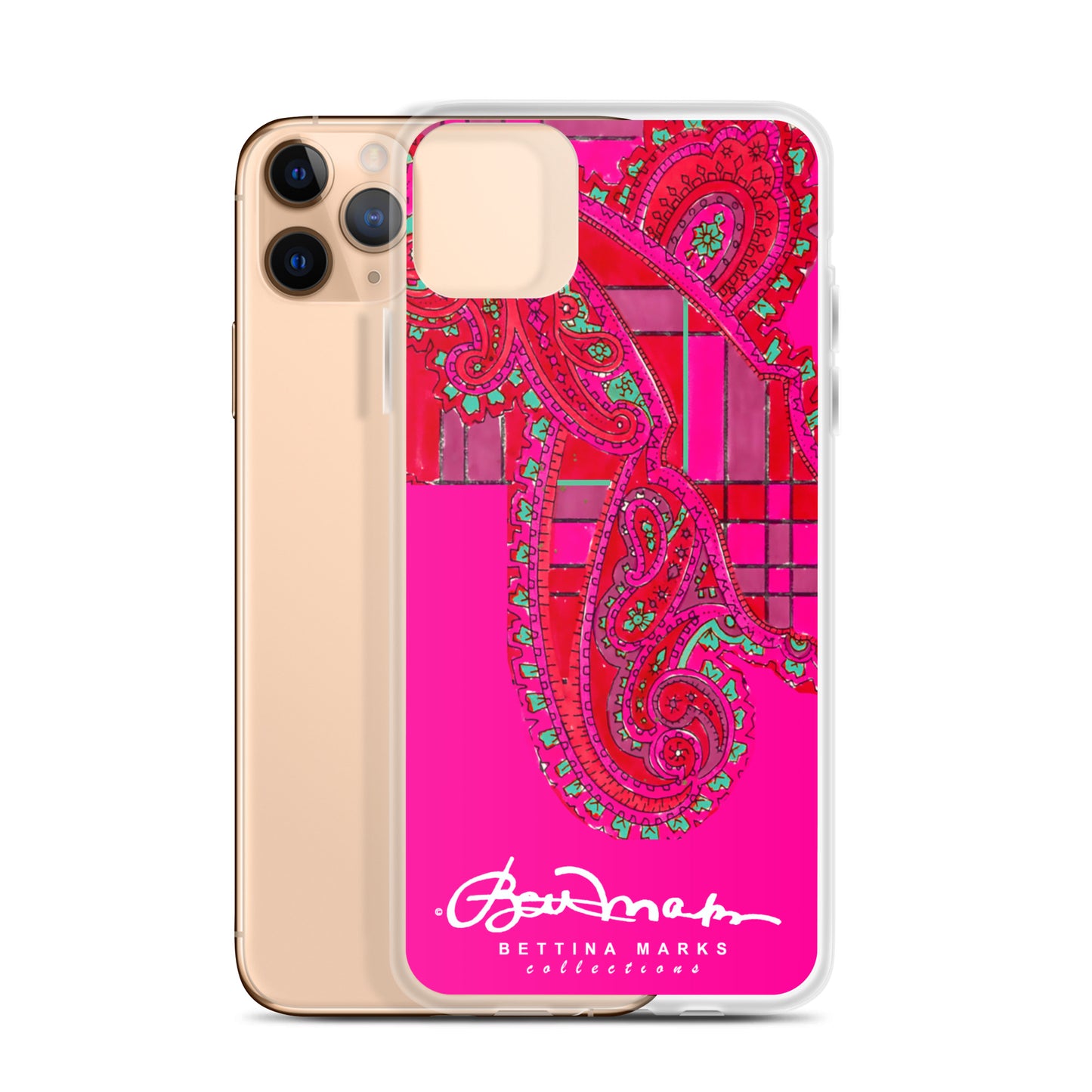 Pink Paisley Plaid Iphone Clear Case