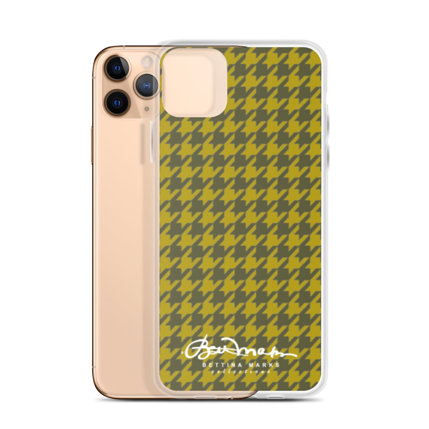 Olive Houndsooth Iphone 15 Pro Clear Case for iPhone®