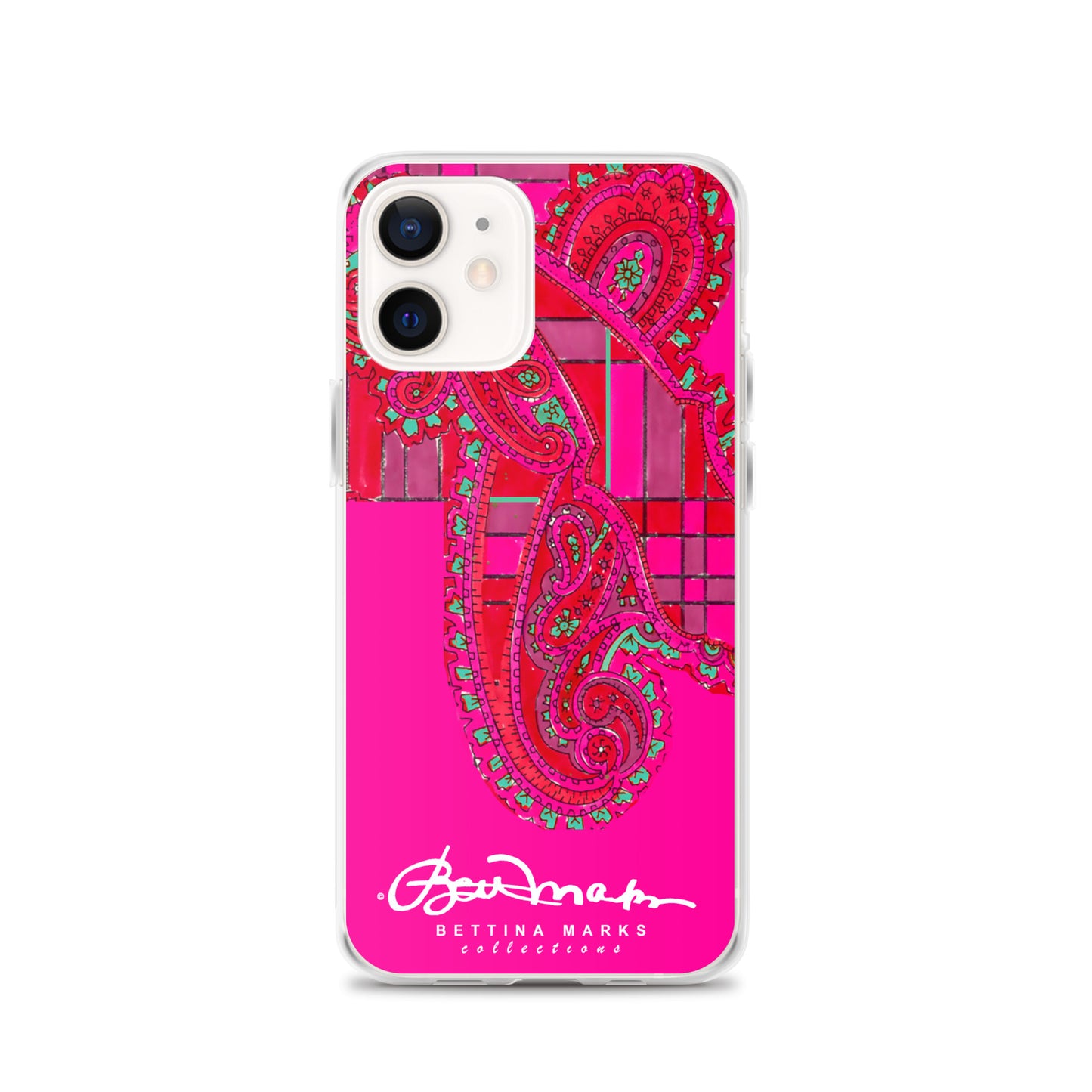 Pink Paisley Plaid Iphone Clear Case