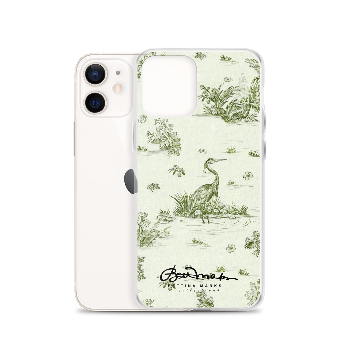 Toiles de Jouy tree Hugging Forest Green iPhone Case