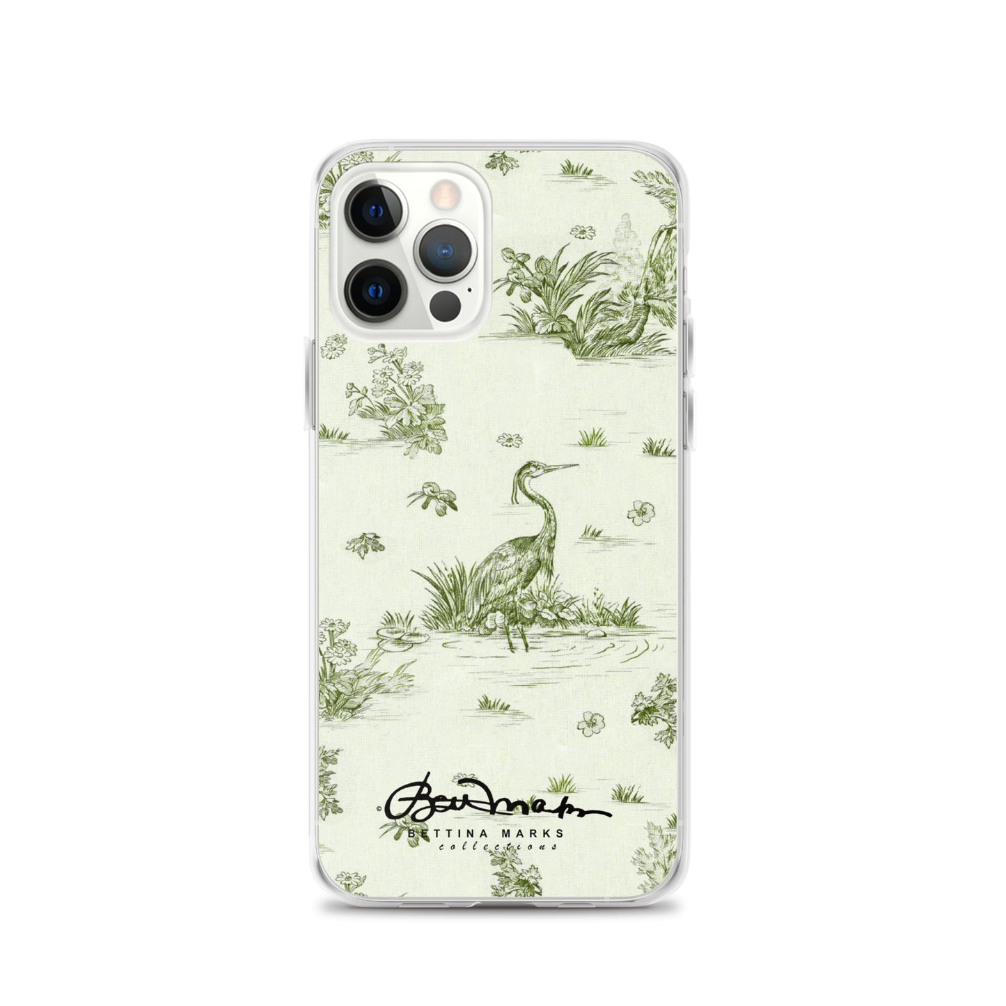 Toiles de Jouy tree Hugging Forest Green iPhone Case