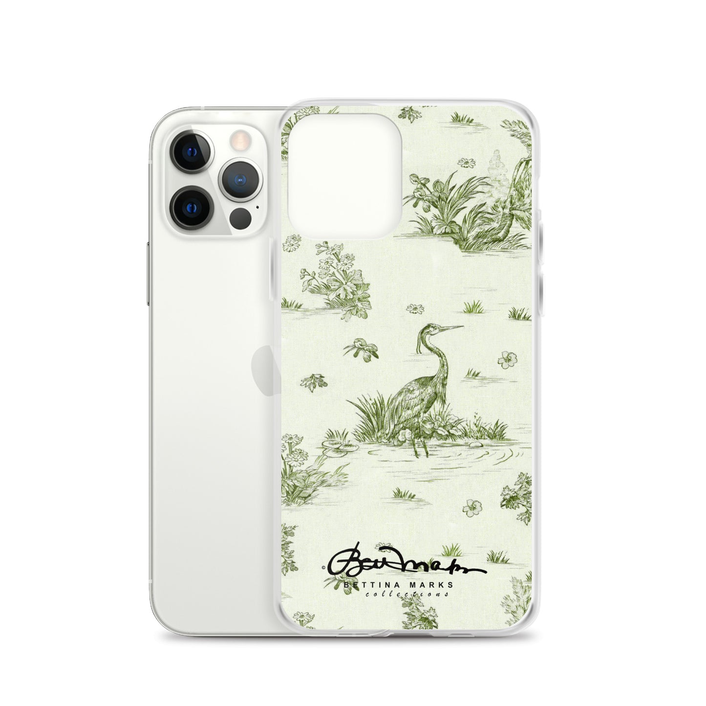 Toiles de Jouy tree Hugging Forest Green iPhone Case