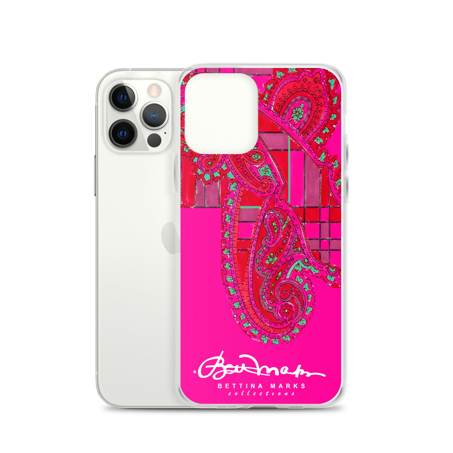 Pink Paisley Plaid Iphone Clear Case