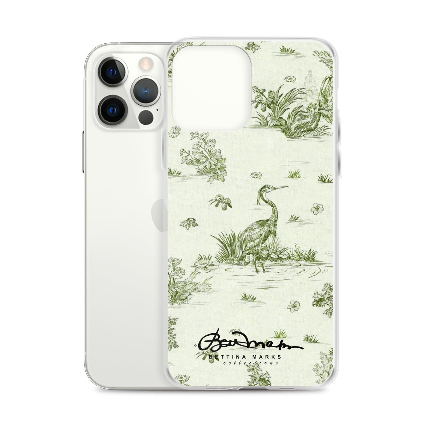 Toiles de Jouy tree Hugging Forest Green iPhone Case