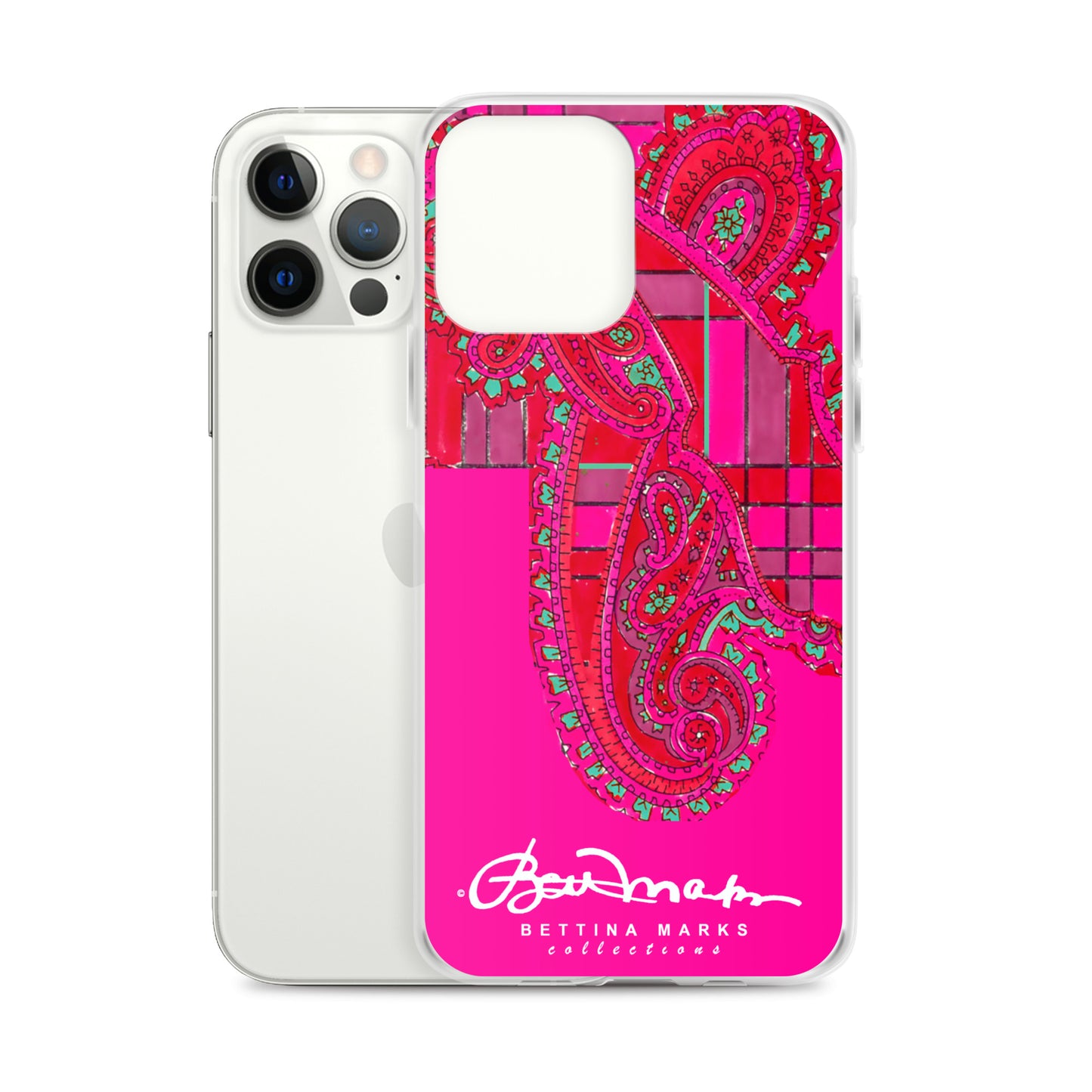 Pink Paisley Plaid Iphone Clear Case