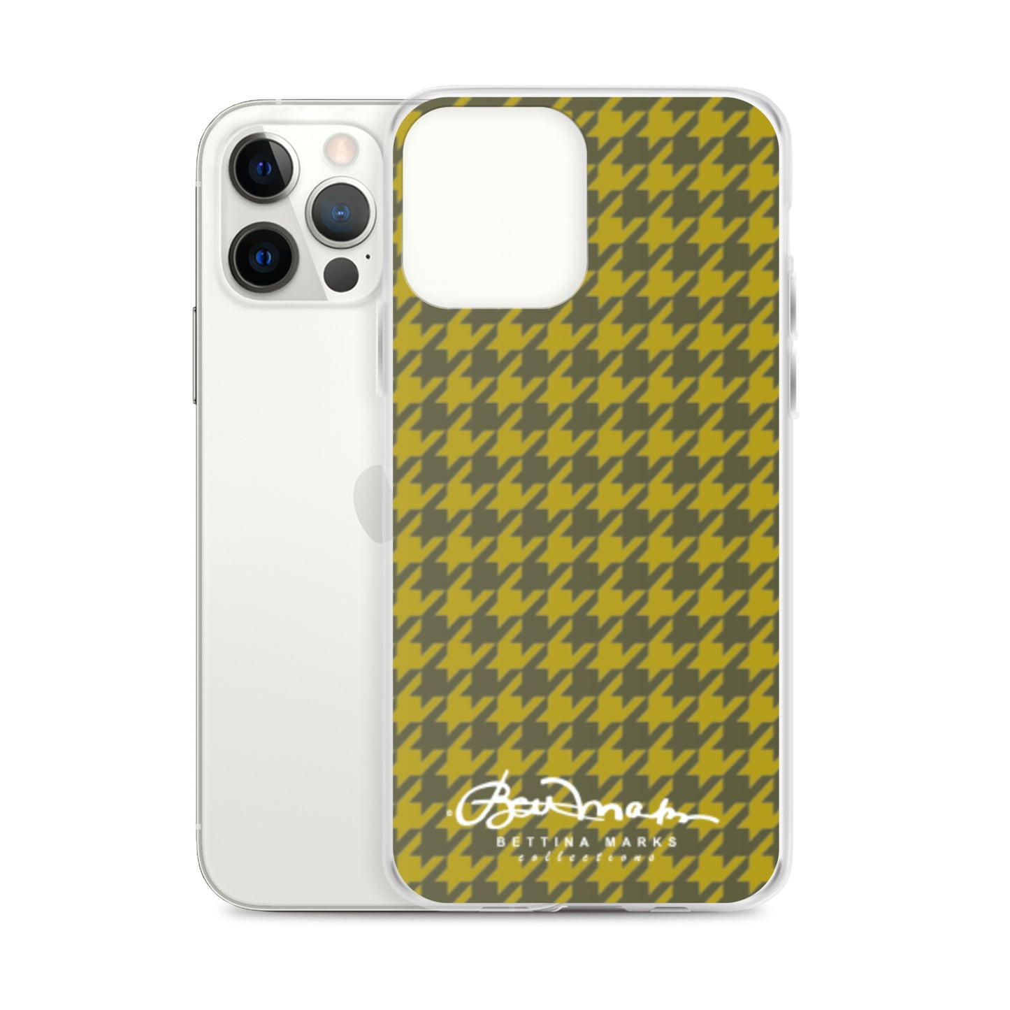 Olive Houndsooth Iphone 15 Pro Clear Case for iPhone®