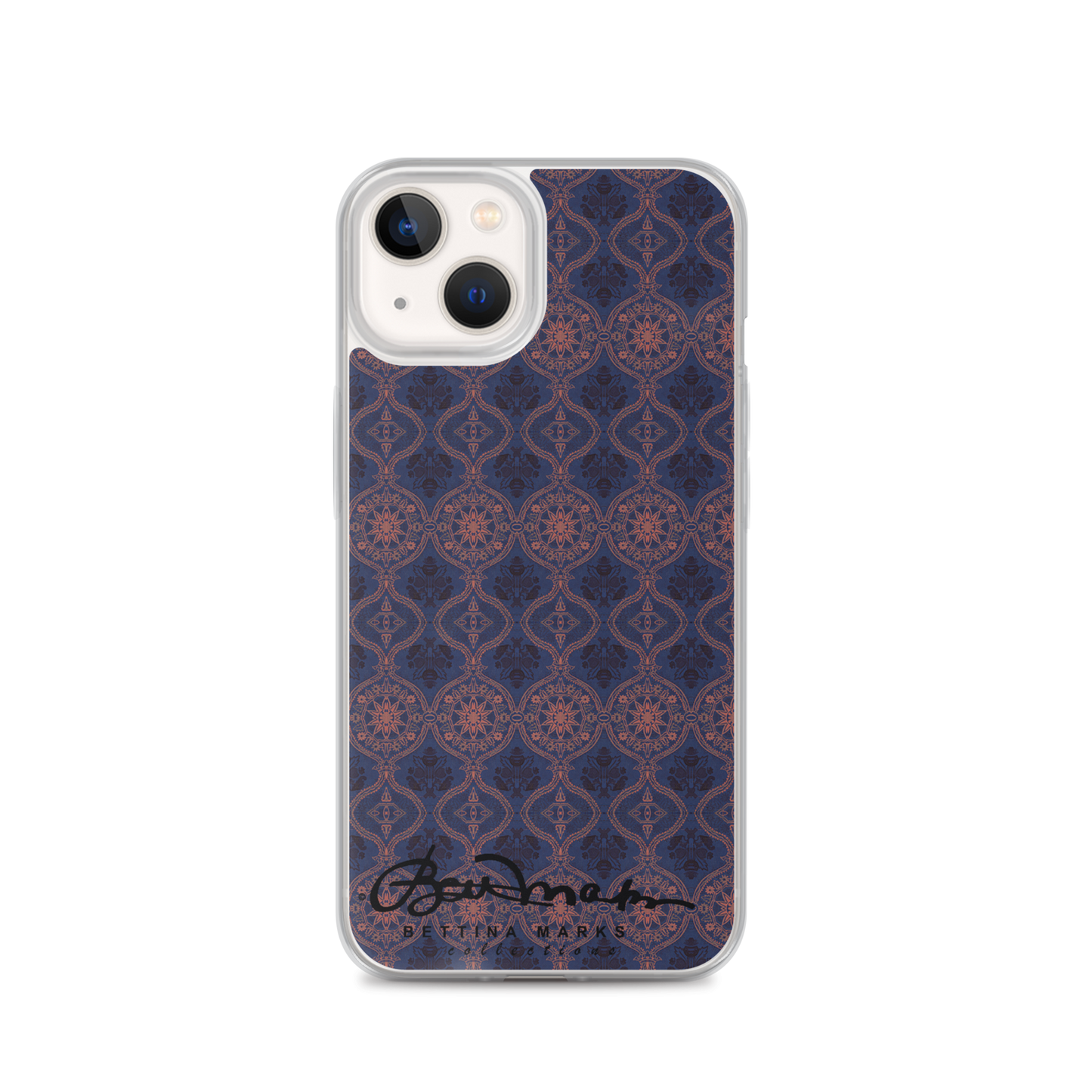Sargasso Blue and Mellow Rose Damask Tough iPhone X Case