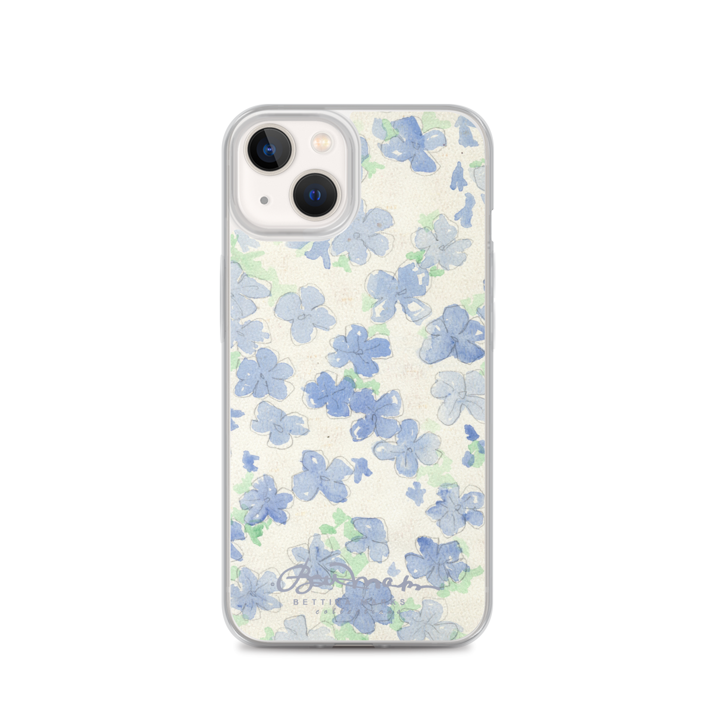 Blu&White Watercolor Floral iPhone Case (select model)