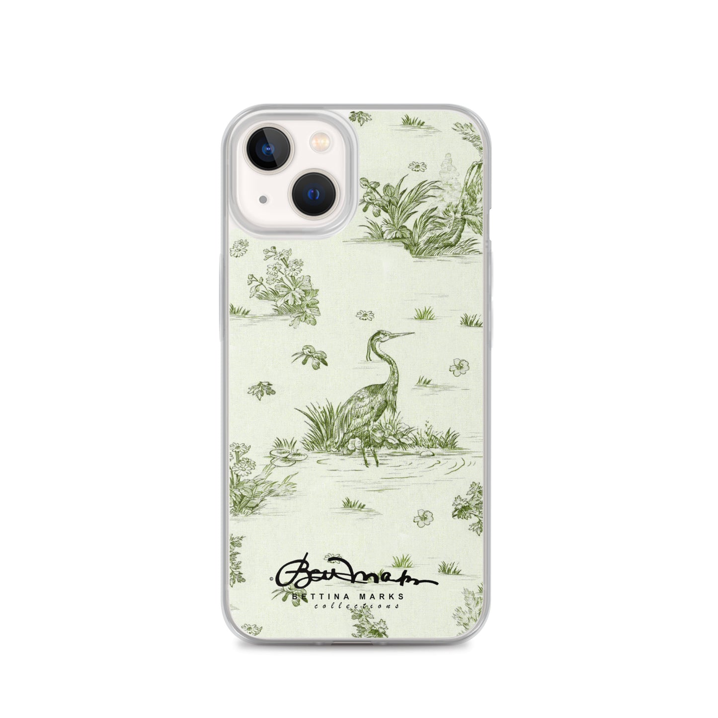 Toiles de Jouy tree Hugging Forest Green iPhone Case