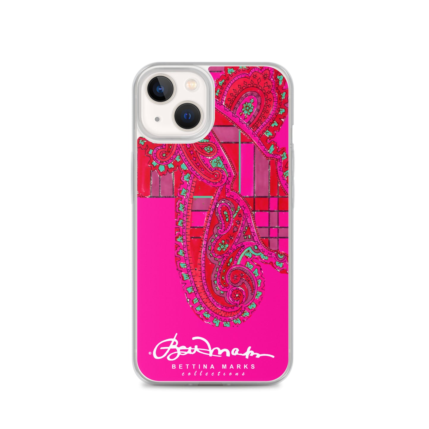 Pink Paisley Plaid Iphone Clear Case