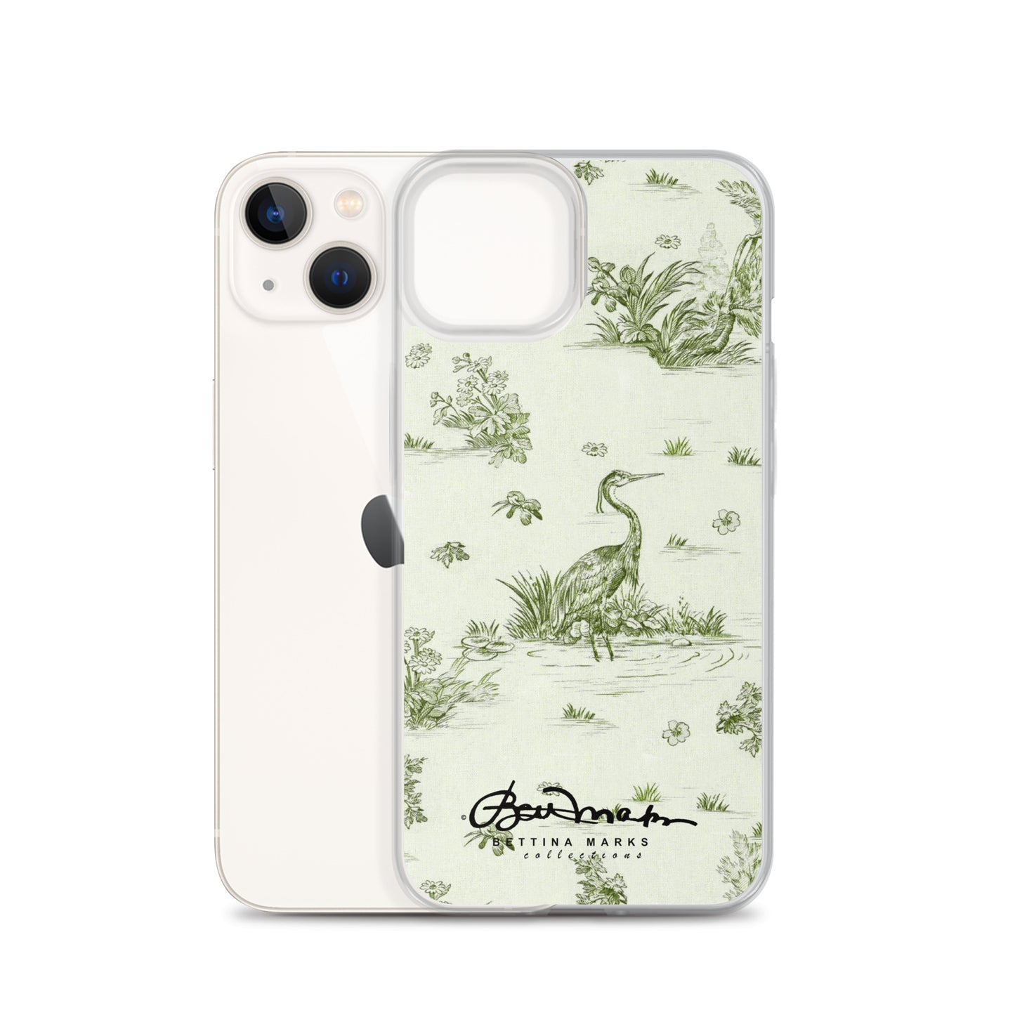 Toiles de Jouy tree Hugging Forest Green iPhone Case
