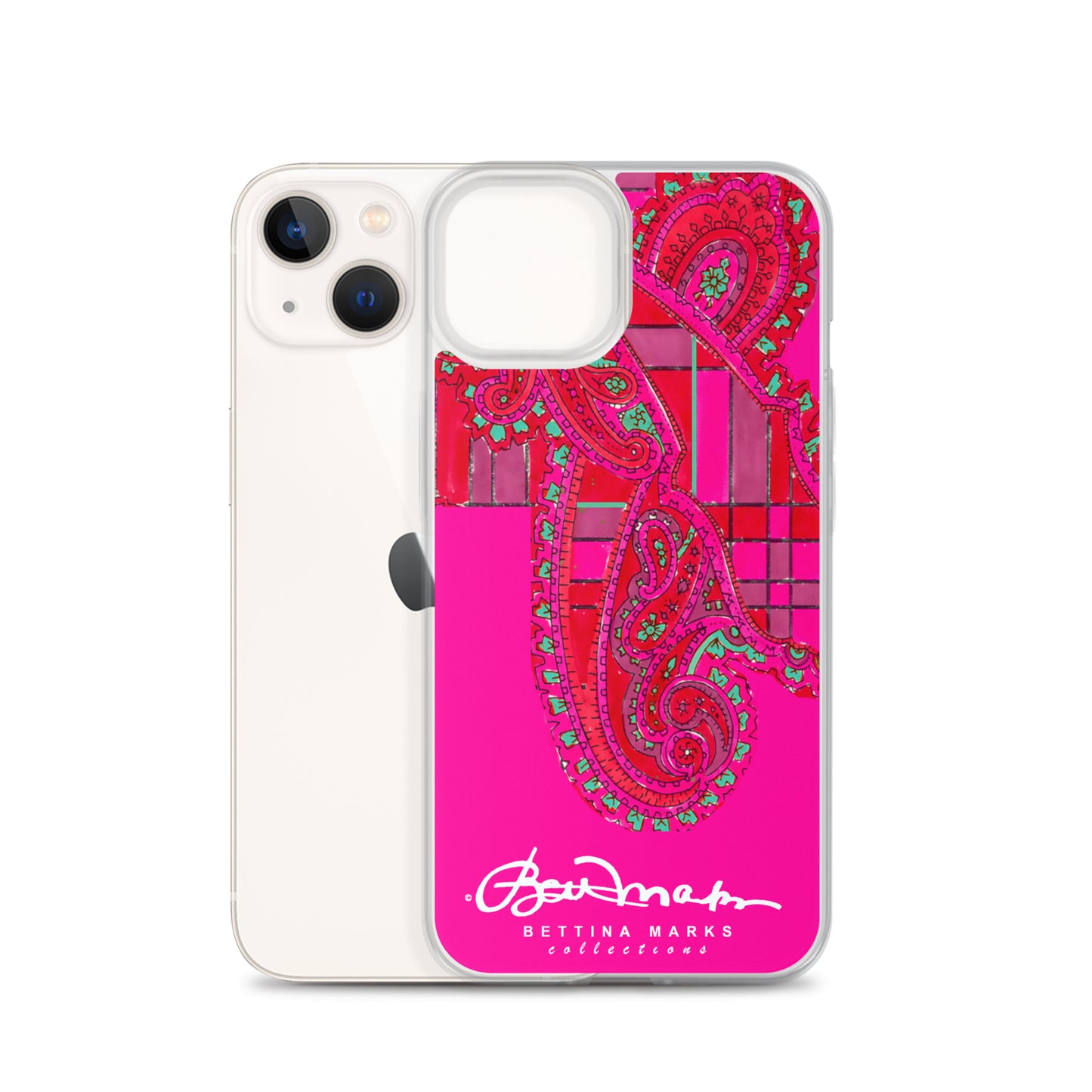 Pink Paisley Plaid Iphone Clear Case