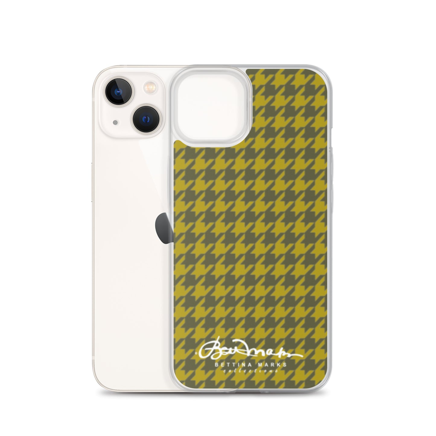 Olive Houndsooth Iphone 15 Pro Clear Case for iPhone®