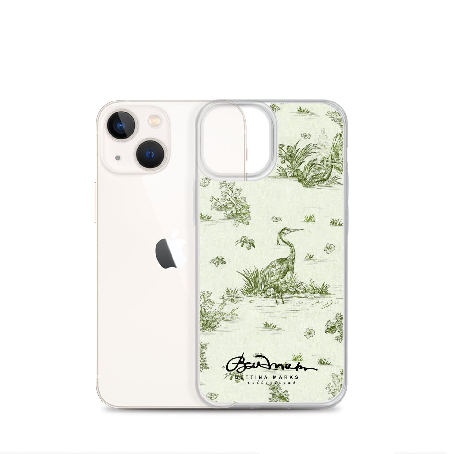 Toiles de Jouy tree Hugging Forest Green iPhone Case