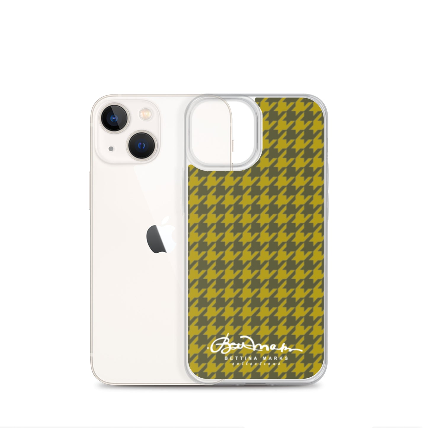 Olive Houndsooth Iphone 15 Pro Clear Case for iPhone®