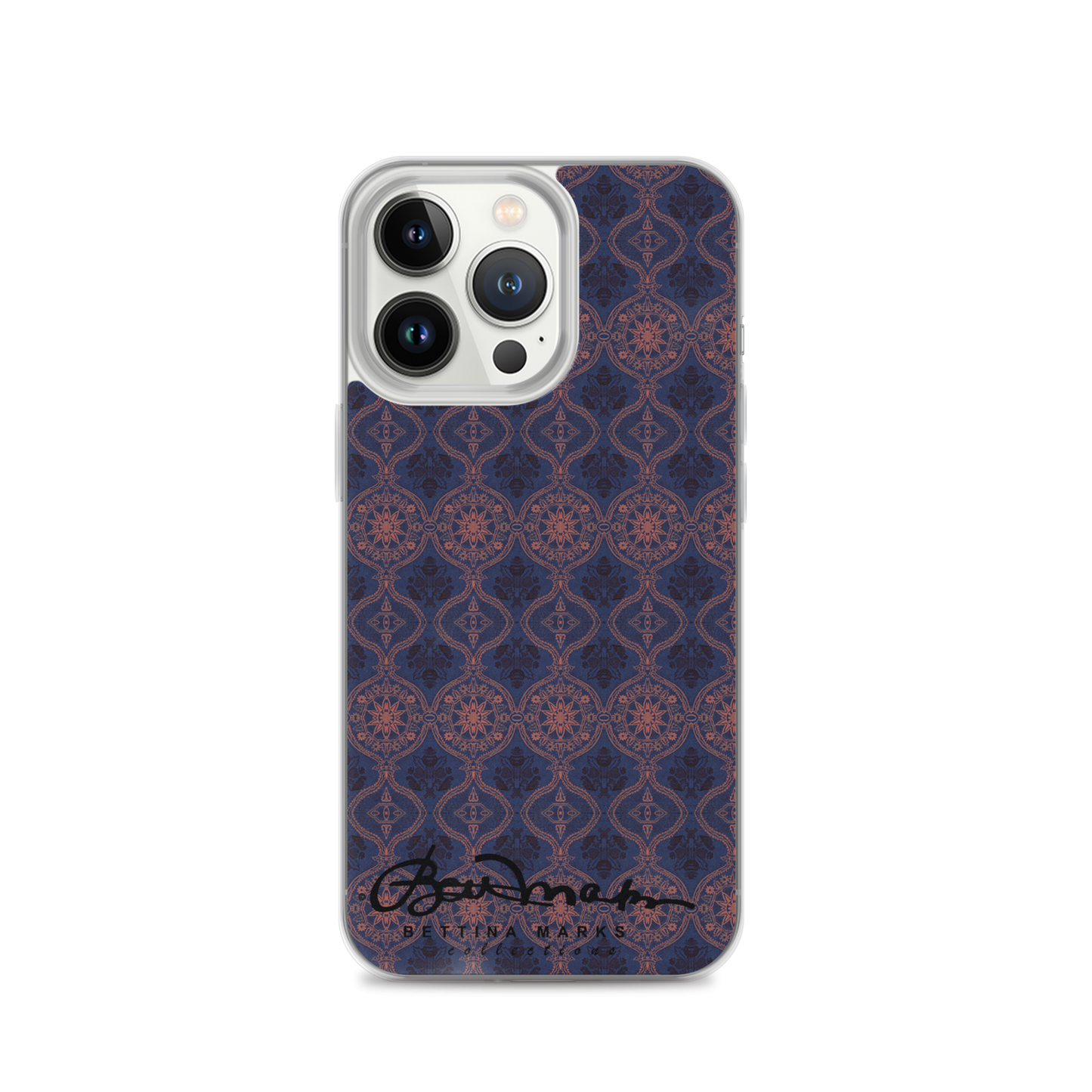 Sargasso Blue and Mellow Rose Damask Tough iPhone X Case