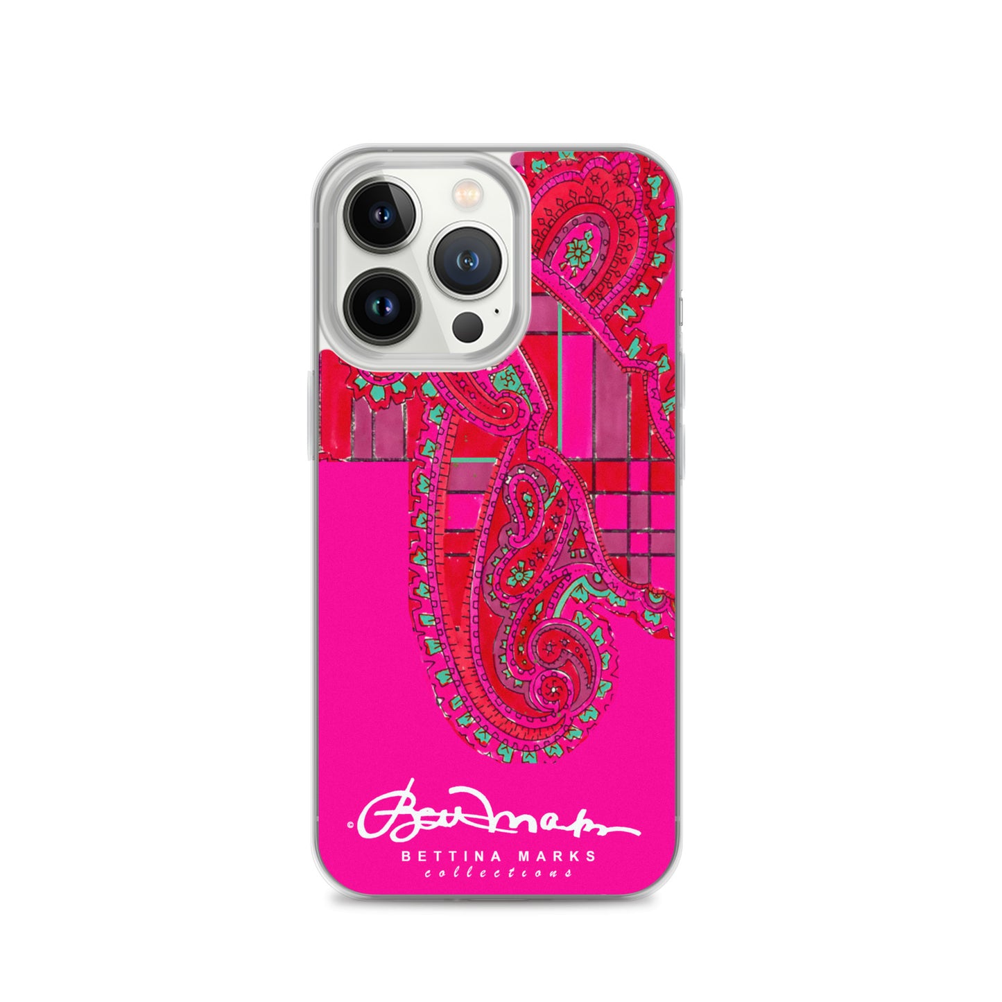 Pink Paisley Plaid Iphone Clear Case