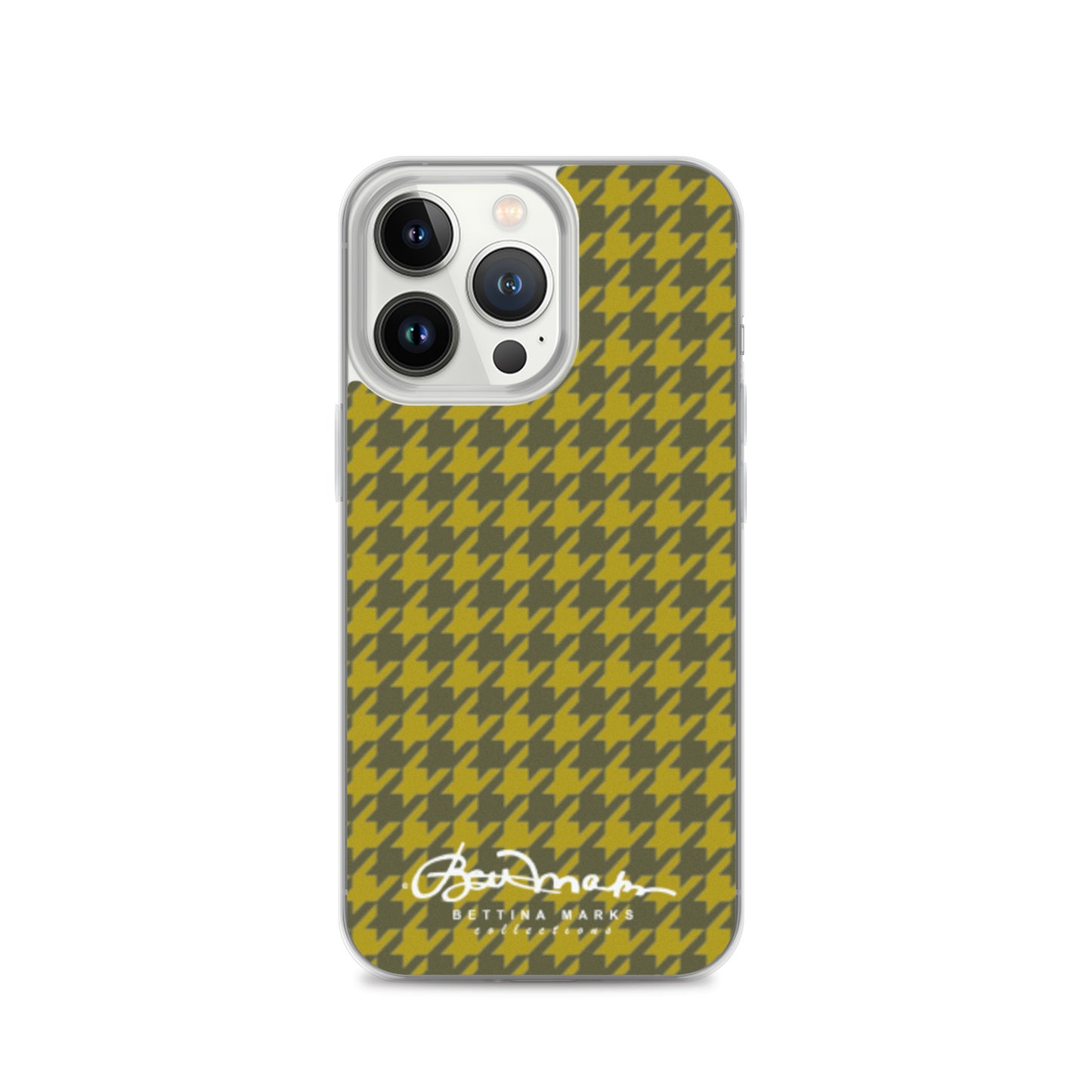Olive Houndsooth Iphone 15 Pro Clear Case for iPhone®
