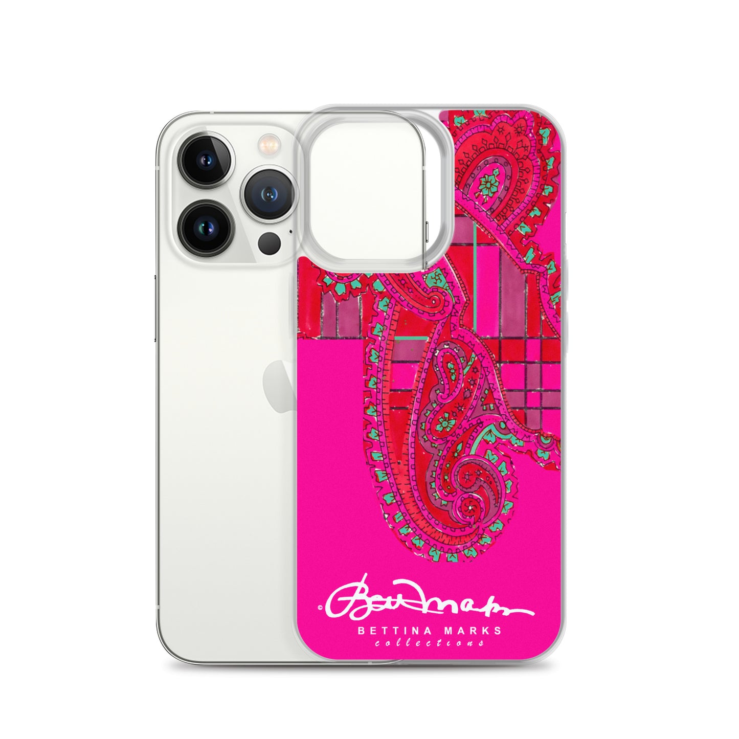 Pink Paisley Plaid Iphone Clear Case