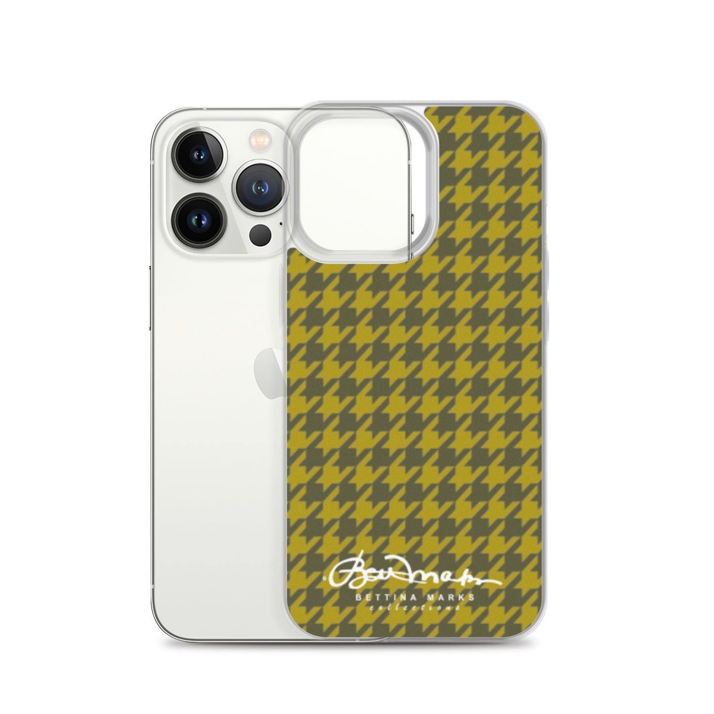Olive Houndsooth Iphone 15 Pro Clear Case for iPhone®