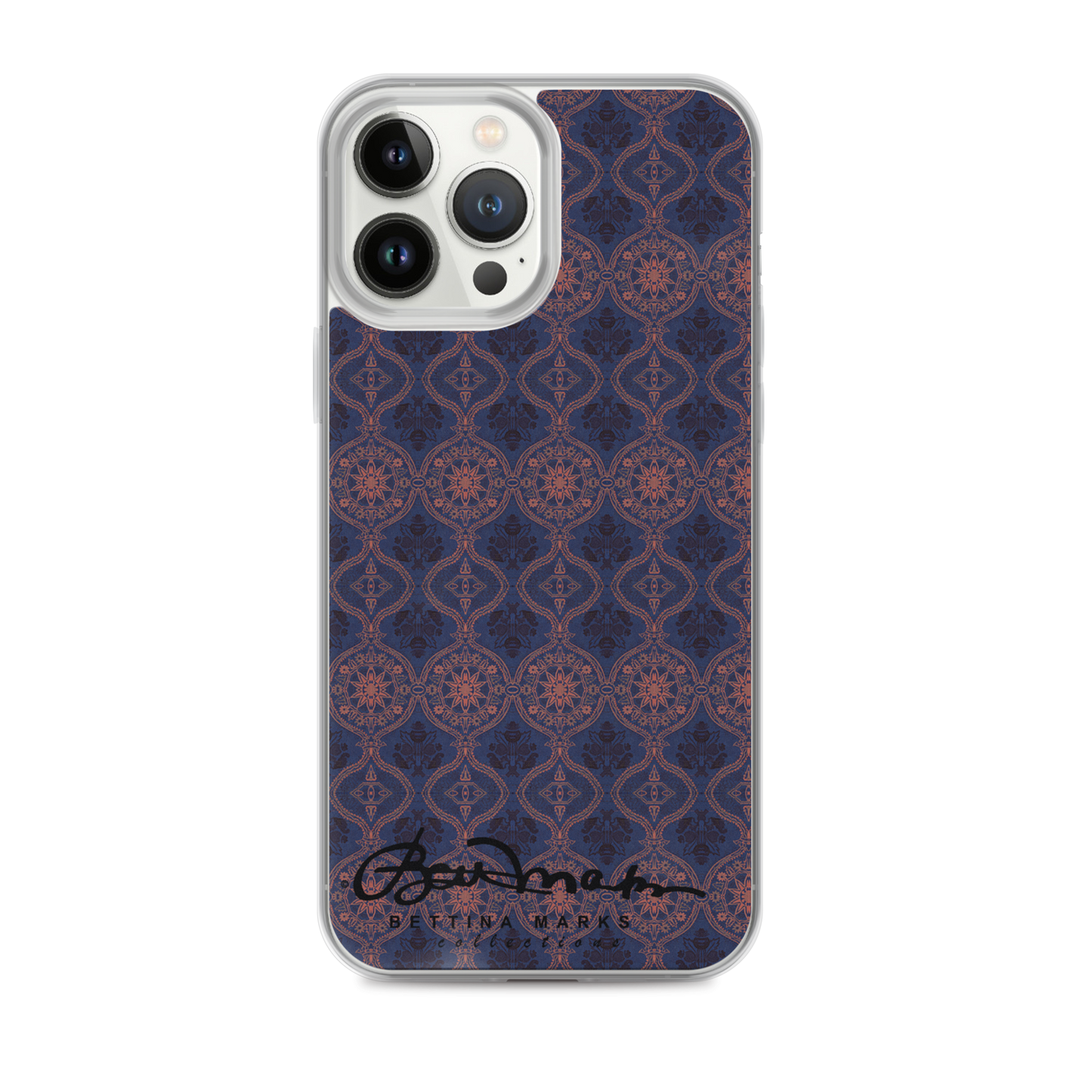 Sargasso Blue and Mellow Rose Damask Tough iPhone X Case