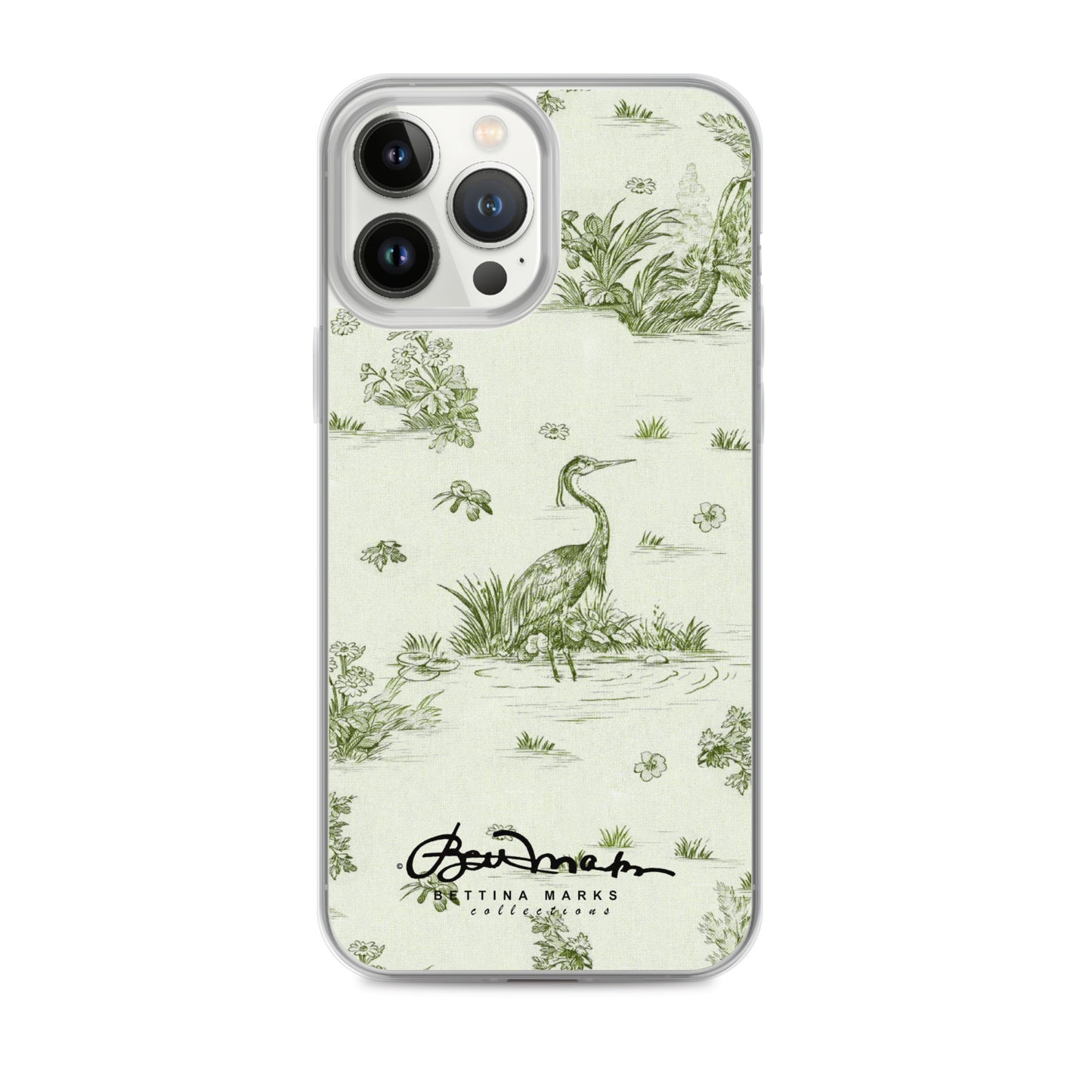 Toiles de Jouy tree Hugging Forest Green iPhone Case