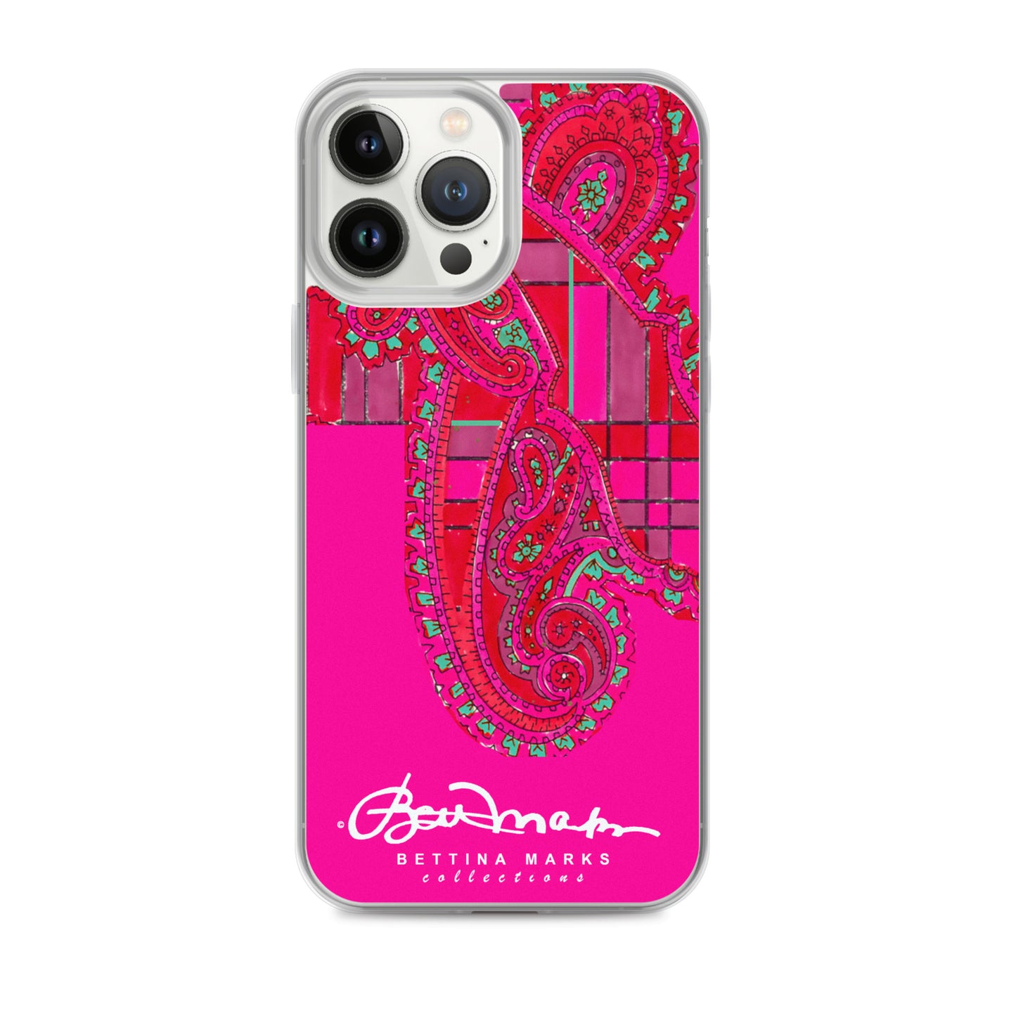 Pink Paisley Plaid Iphone Clear Case