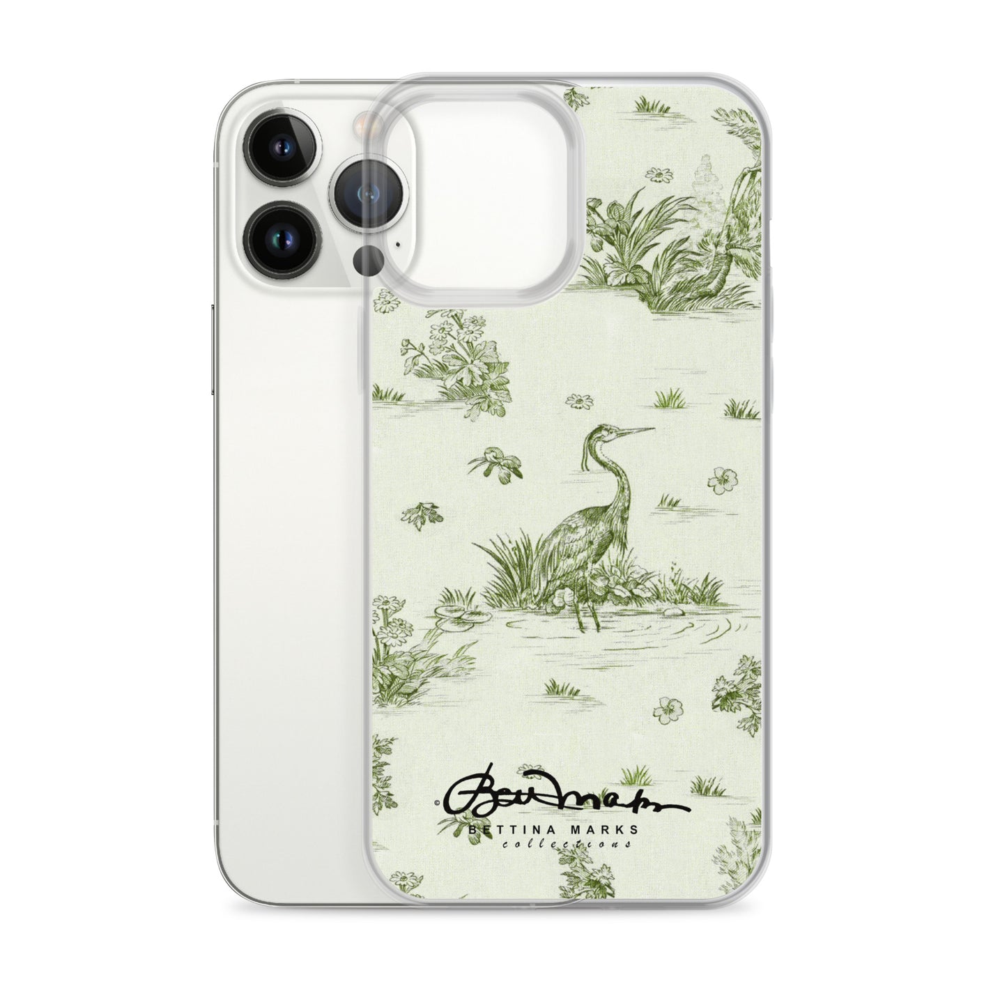 Toiles de Jouy tree Hugging Forest Green iPhone Case