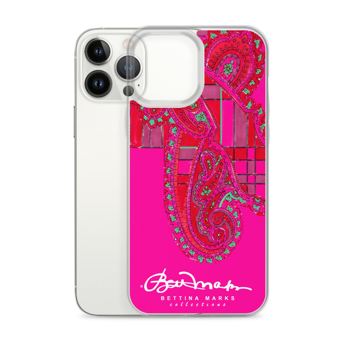Pink Paisley Plaid Iphone Clear Case