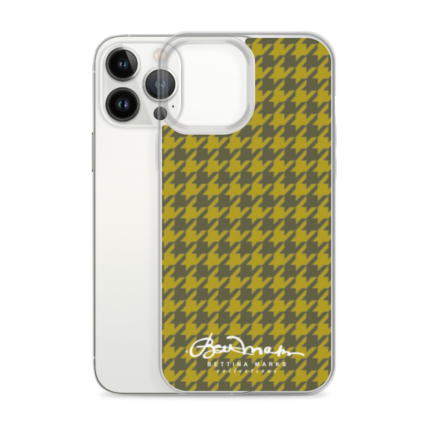 Olive Houndsooth Iphone 15 Pro Clear Case for iPhone®