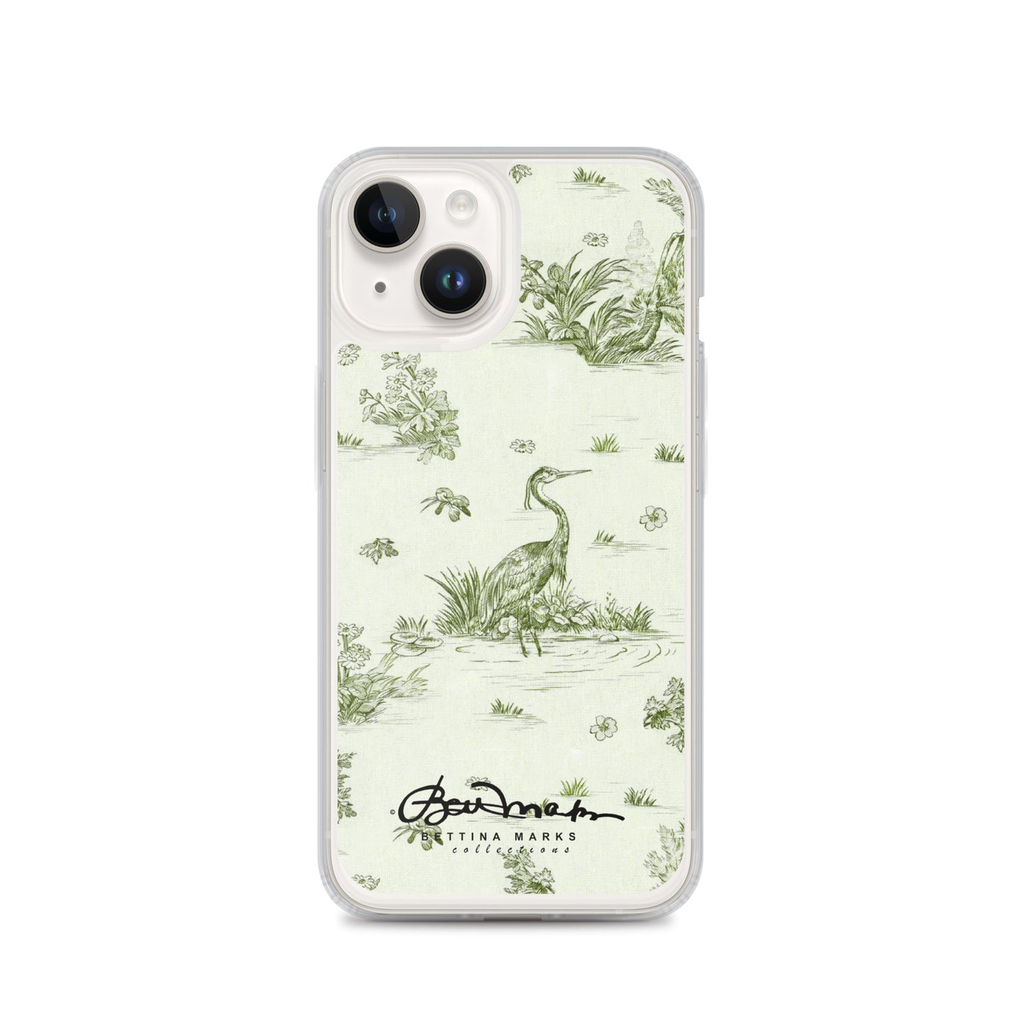 Toiles de Jouy tree Hugging Forest Green iPhone Case