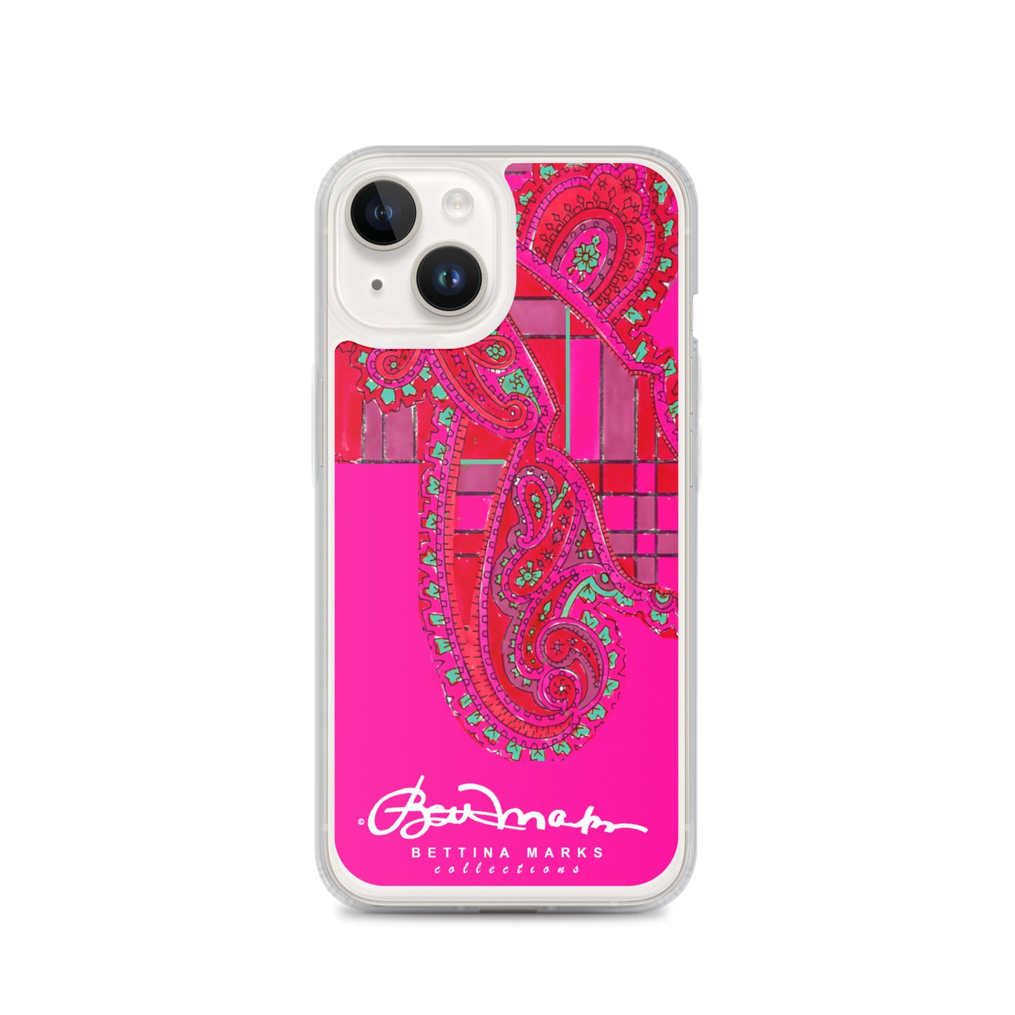 Pink Paisley Plaid Iphone Clear Case