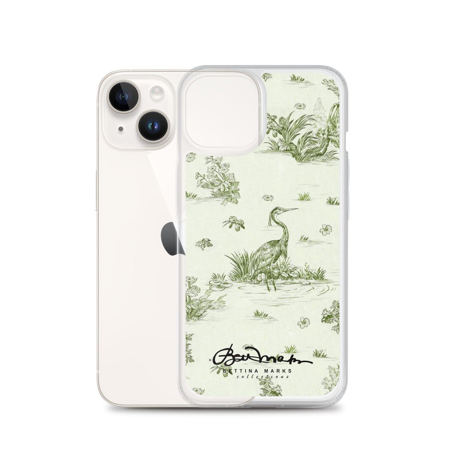Toiles de Jouy tree Hugging Forest Green iPhone Case