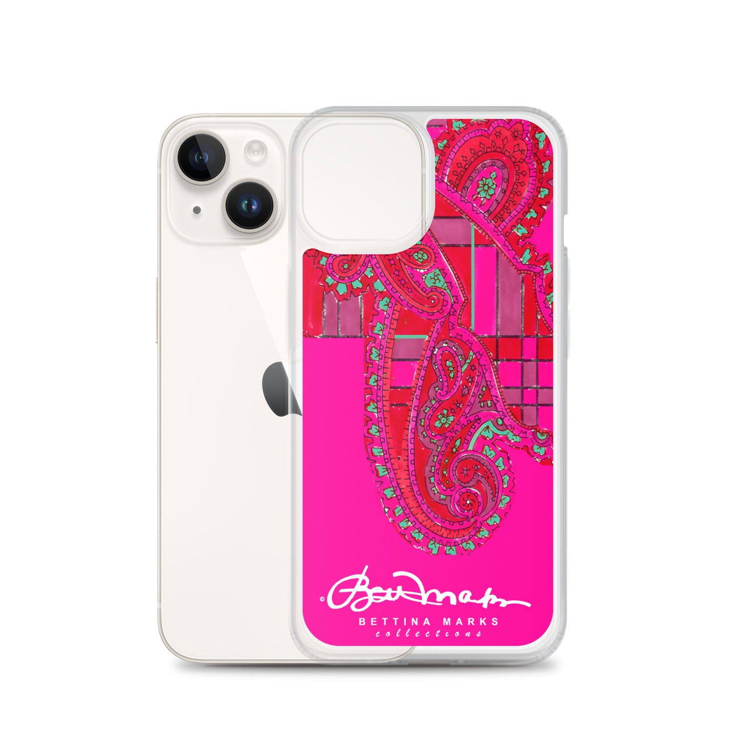 Pink Paisley Plaid Iphone Clear Case