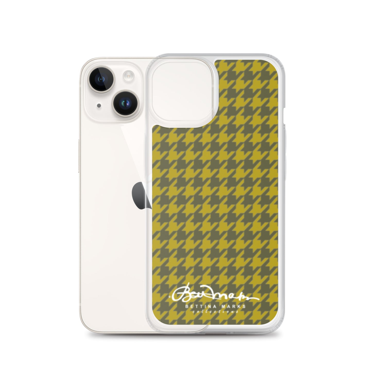 Olive Houndsooth Iphone 15 Pro Clear Case for iPhone®