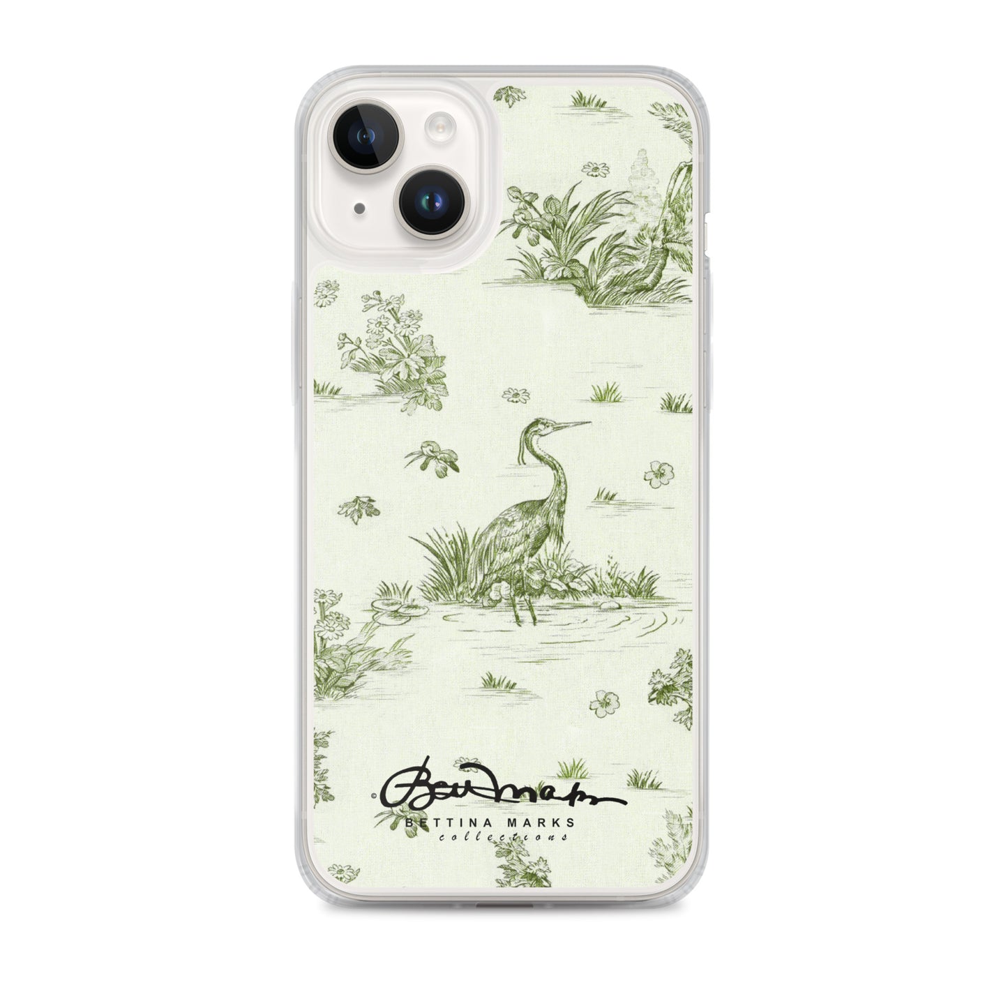 Toiles de Jouy tree Hugging Forest Green iPhone Case
