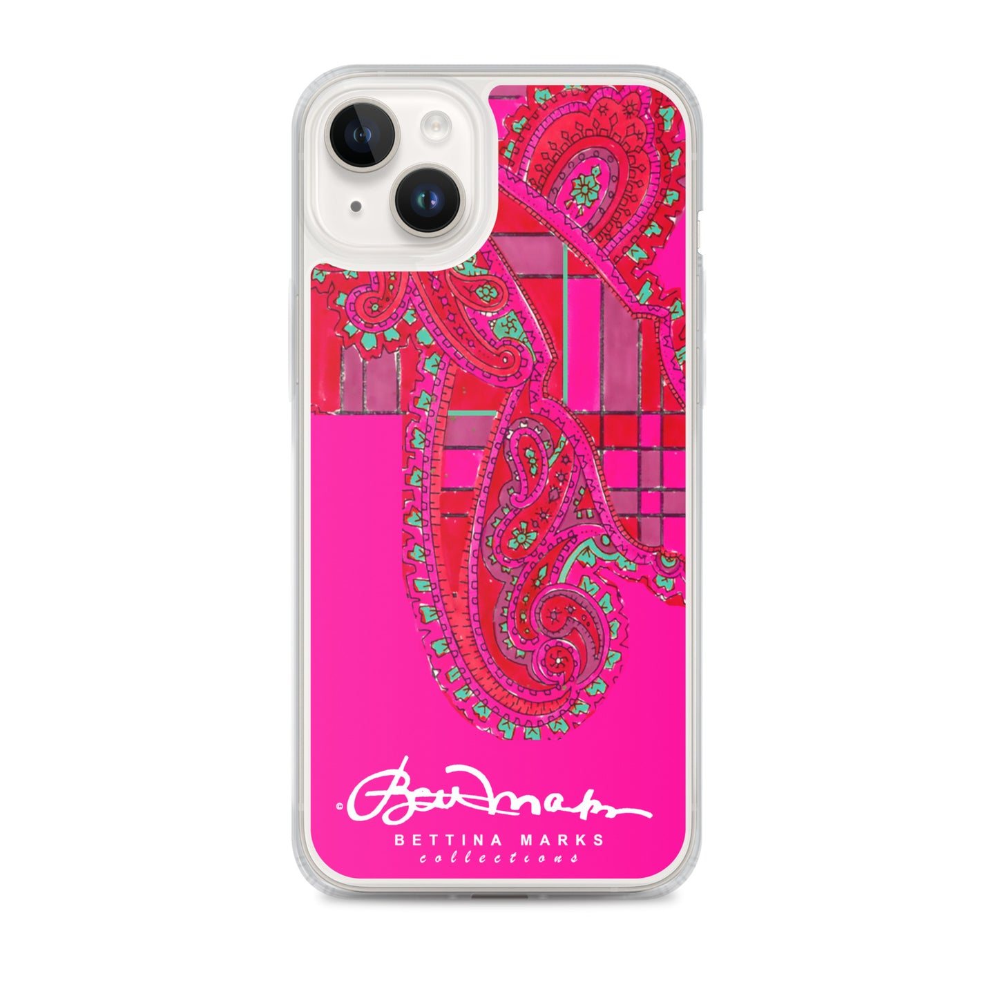 Pink Paisley Plaid Iphone Clear Case