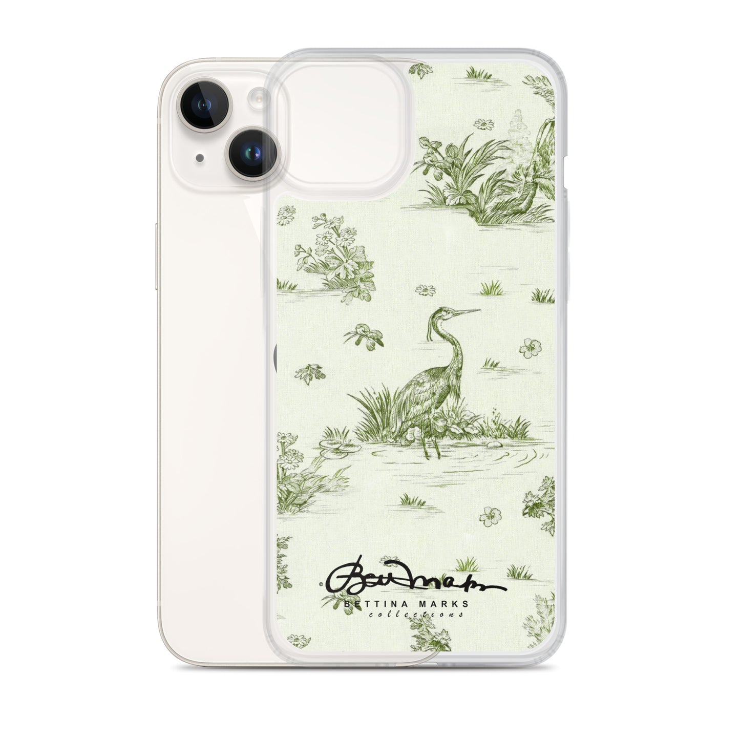 Toiles de Jouy tree Hugging Forest Green iPhone Case