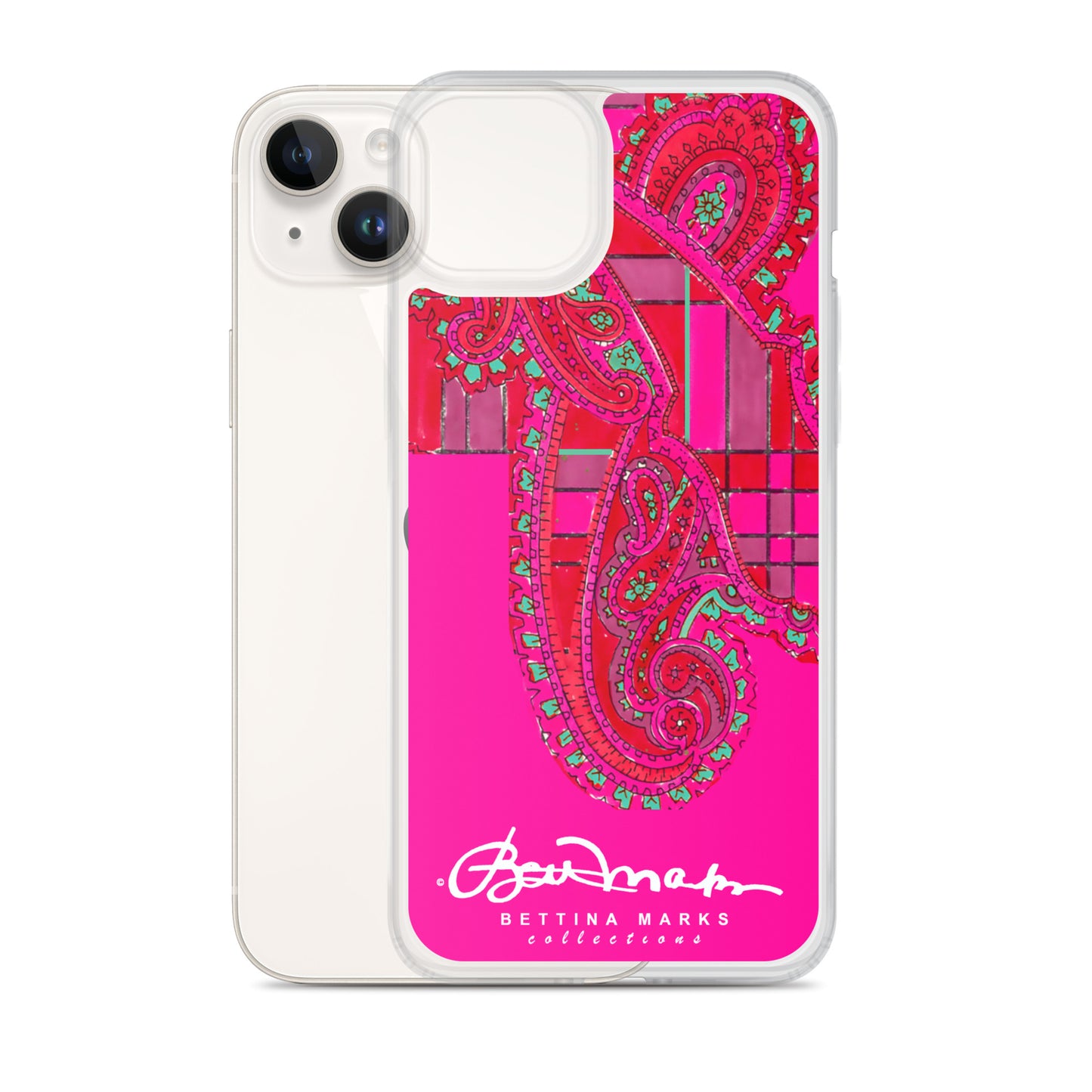 Pink Paisley Plaid Iphone Clear Case