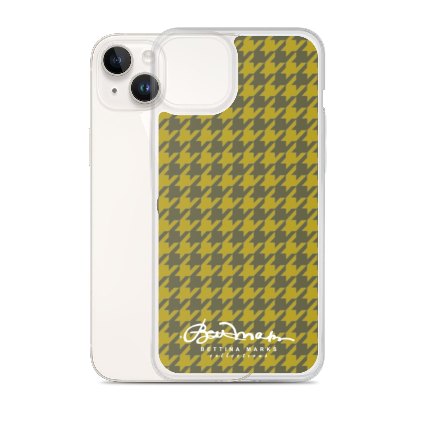 Olive Houndsooth Iphone 15 Pro Clear Case for iPhone®