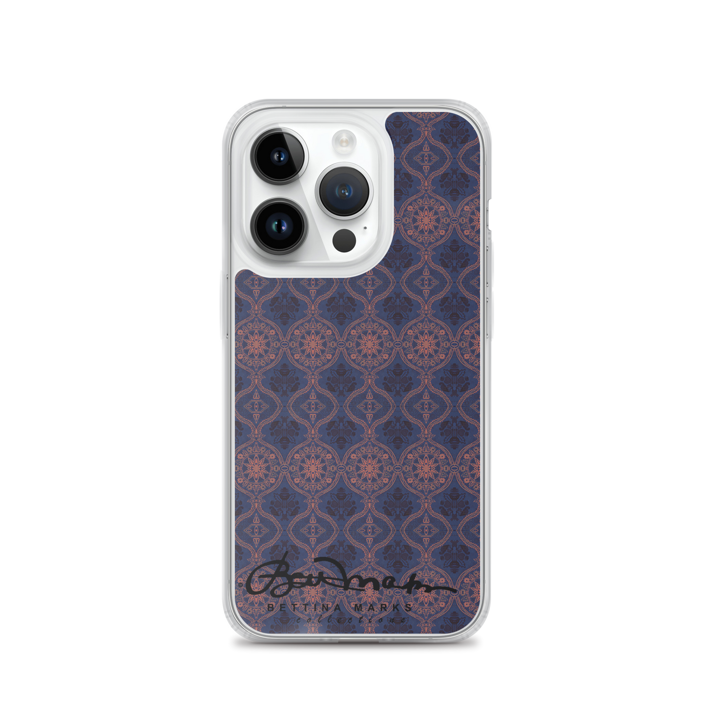 Sargasso Blue and Mellow Rose Damask Tough iPhone X Case