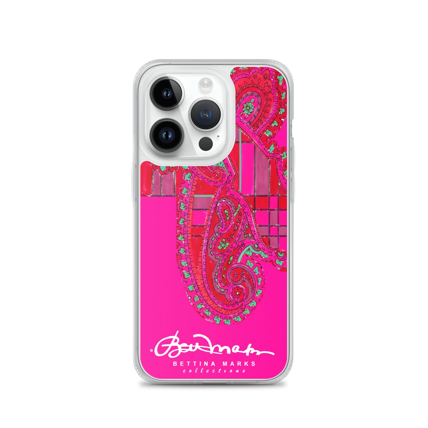 Pink Paisley Plaid Iphone Clear Case