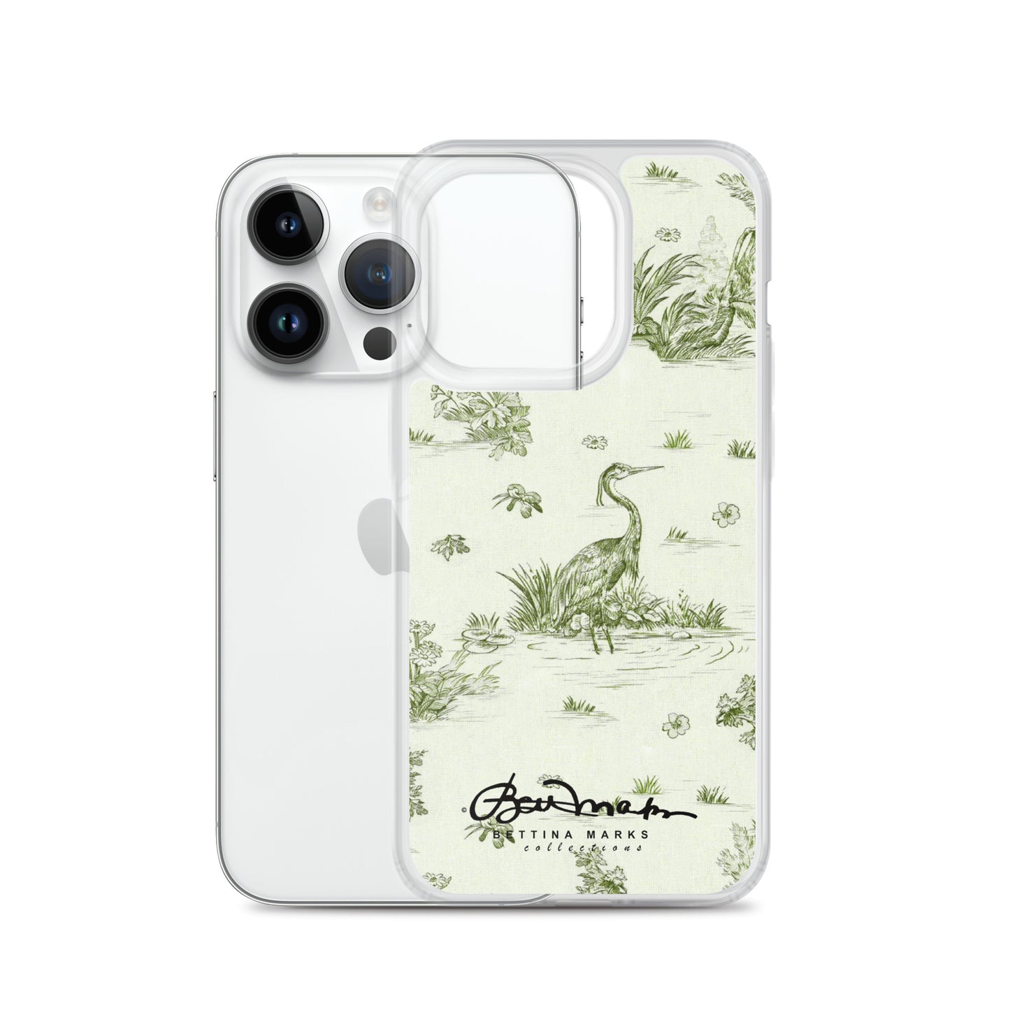 Toiles de Jouy tree Hugging Forest Green iPhone Case