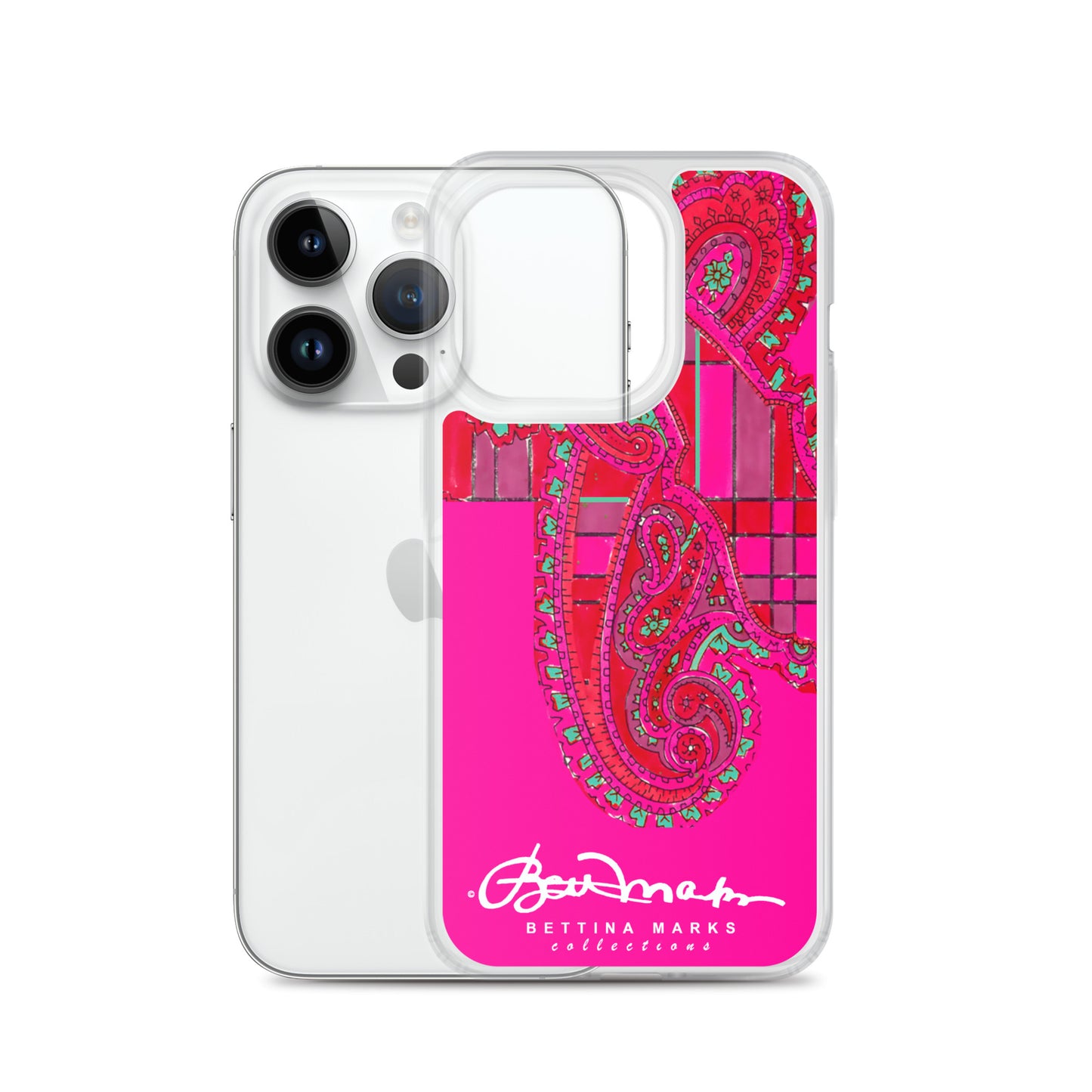 Pink Paisley Plaid Iphone Clear Case