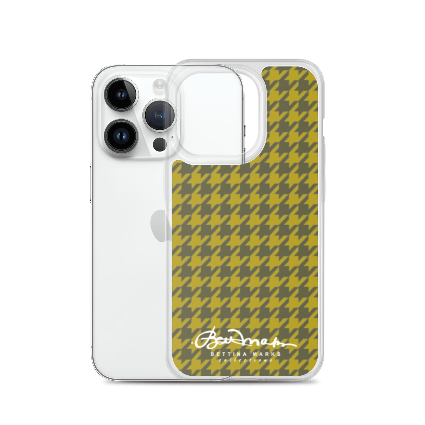 Olive Houndsooth Iphone 15 Pro Clear Case for iPhone®