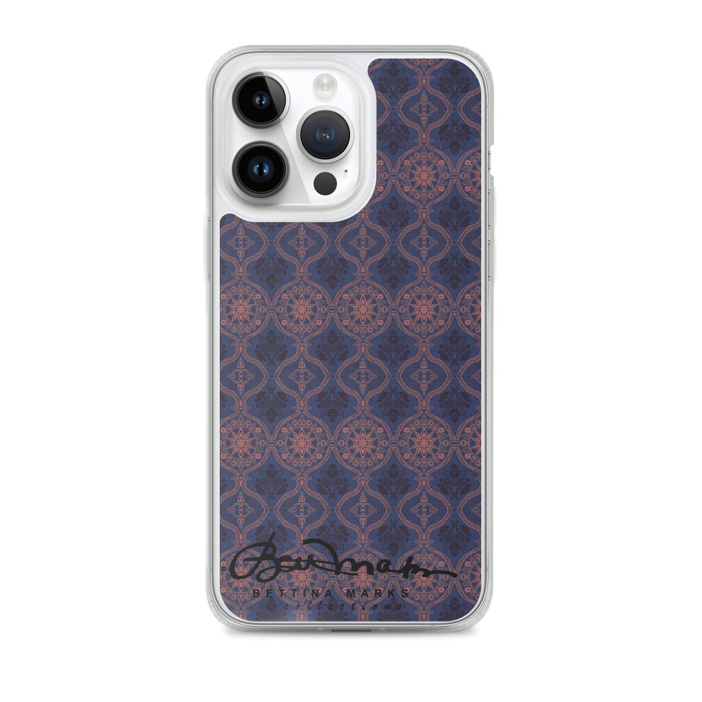 Sargasso Blue and Mellow Rose Damask Tough iPhone X Case