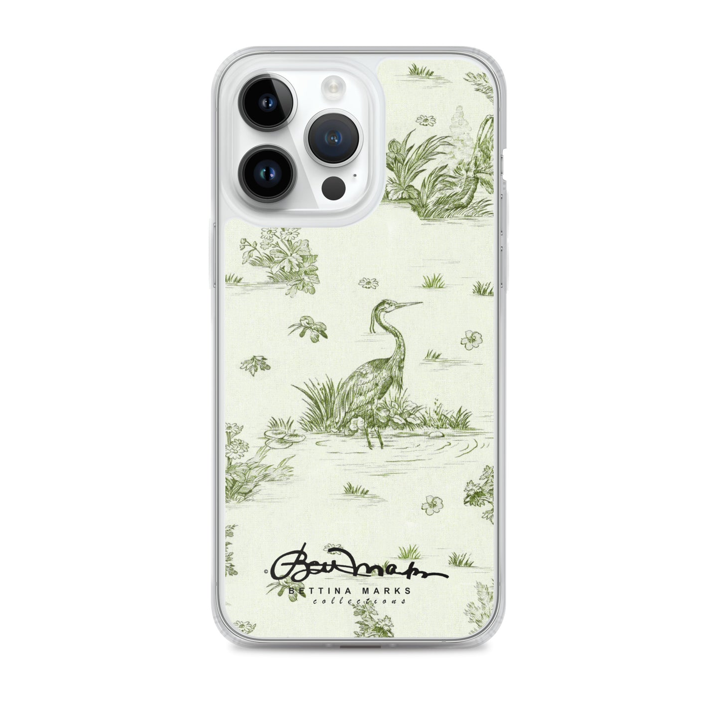 Toiles de Jouy tree Hugging Forest Green iPhone Case