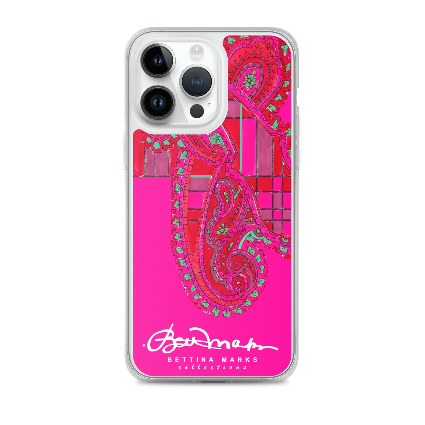 Pink Paisley Plaid Iphone Clear Case